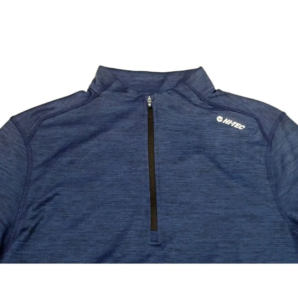 HI-TEC Men's 1/4 Zip Performance Pullover UPF 50+ Thermo Easy Care Navy, Size L